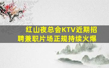 红山夜总会KTV近期招聘兼职片场正规持续火爆